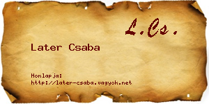 Later Csaba névjegykártya